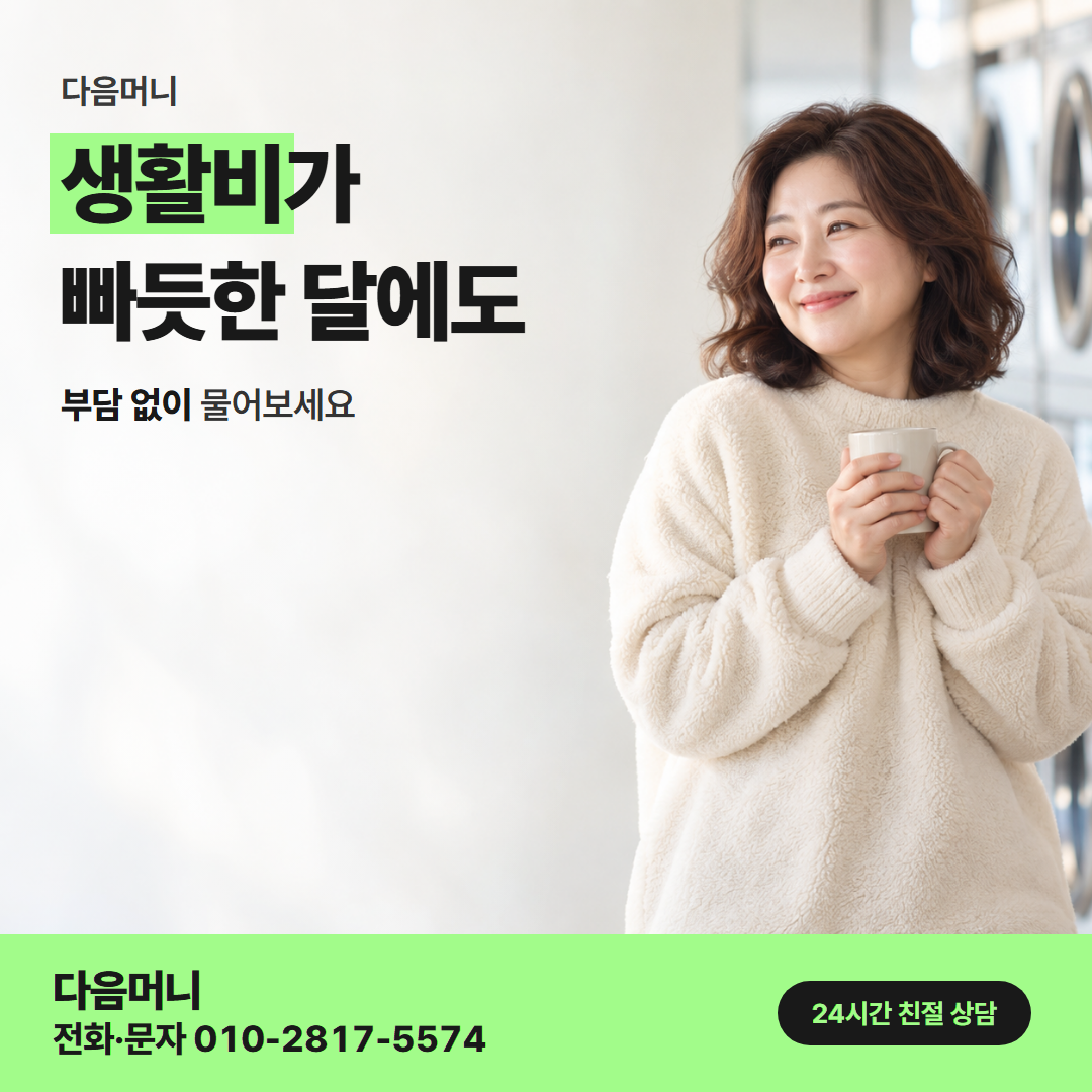 다음머니 카드깡한도 비용 셈